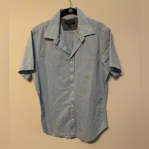 Mens Banana Republic Blue Slim Fit Short Sleeve Button Down Shirt, Size M